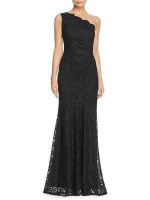 Decode 1.8 Metallic Lace One-shoulder Long Gown