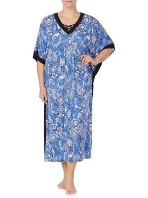 Ellen Tracy Plus Paisley Caftan