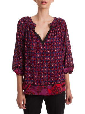 Trina Turk Casa Mexico Chavez Split Neck Top