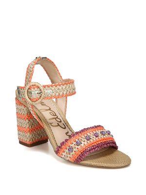 Sam Edelman Olisa Basket Weave Ankle Strap Sandals