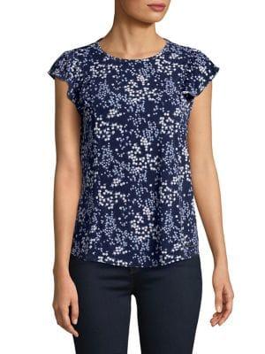 Michael Michael Kors Ruffled Floral Top