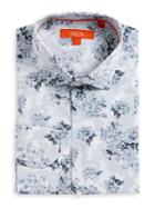 Tallia Orange Floral Printed Dress Shirt