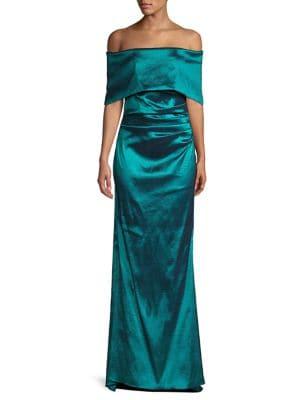 Vince Camuto Off-the-shoulder Foldover Gown