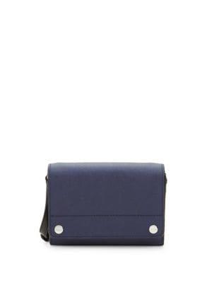 Calvin Klein Button-trim Saffiano Leather Crossbody