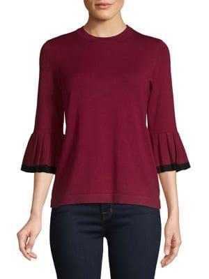 Ivanka Trump Pleated Bell-sleeve Top