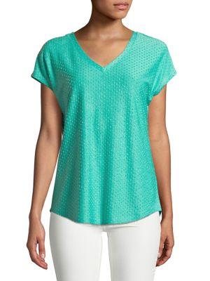 Isaac Mizrahi New York Textured Dot Dolman-sleeve Tee