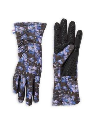 Ur Powered Stretch Ruched Faux Fur Lined Gloves