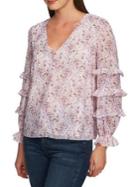 1.state Floral Tiered-sleeve Blouse