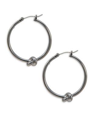 Kenneth Cole New York Hematite Items Knot Hoop Earrings