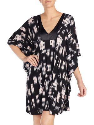 H Halston Printed Jersey Caftan