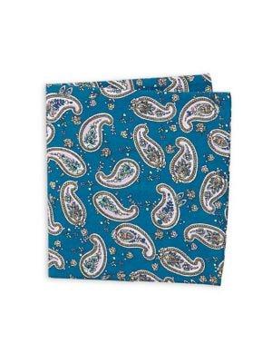 Black Brown Rothmere Paisley Cotton Pocket Square