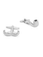 Black Brown Moustache & Pipe Cufflinks