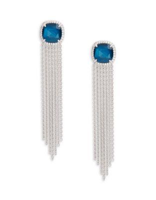 Nadri Crystal, Mother-of-pearl, Quartz And Sterling Silver Drop Earrings