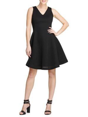 Donna Karan Textured Fit-&-flare Dress