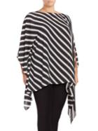 Vince Camuto Plus Striped Boatneck Poncho