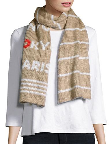Wooden Ships Patterned Knit Scarf