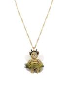 Betsey Johnson Goldtone Bumble Bee Bear Pave Pendant Necklace