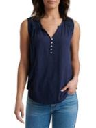 Lucky Brand Lace-trim Cotton Blend Top