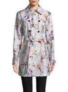 Guess Floral Double-breasted Trench Coat
