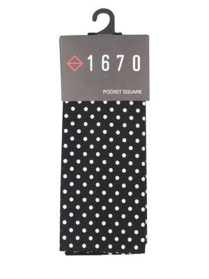 Lord Taylor Porter Dot Cotton Pocket Square