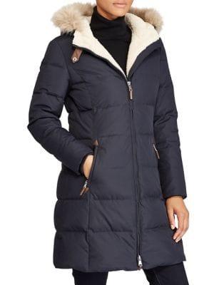 Lauren Ralph Lauren Quilted Faux-fur Down Coat