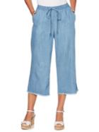 Rafaella Petite Wide-leg Frayed Pants