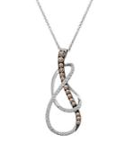 Levian Chocolatier Chocolate Diamond, Vanilla Diamond And 14k White Gold Chain Pendant Necklace