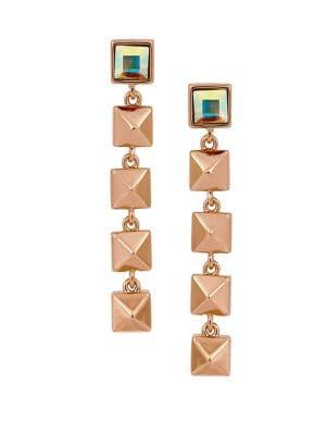 Karl Lagerfeld Pyramid Cluster Swarovski Crystal Linear Earrings