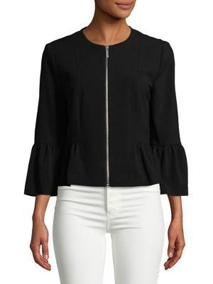 Michael Michael Kors Petite Ruched Peplum Jacket