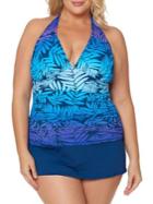 Bleu By Rod Beattie Plus Tropical Halter Tankini