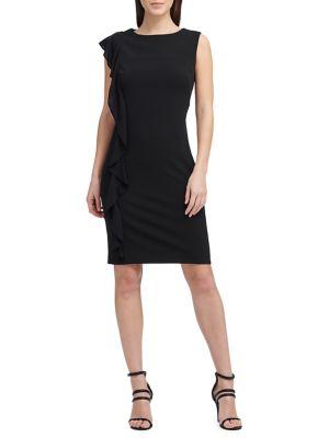 Donna Karan Ruffled Sheath Dress