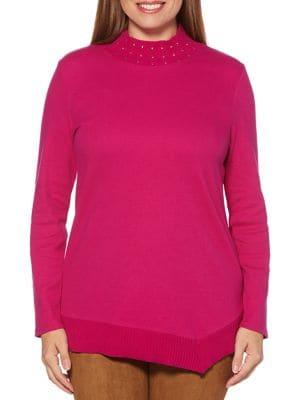 Rafaella Asymmetrical Mockneck Sweater