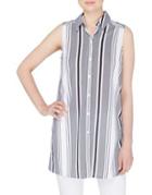 Joan Vass New York Striped Sleeveless Tunic