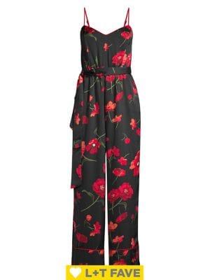 June And Hudson Tie-waist Floral Jumpsuit