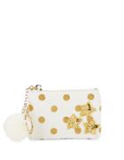 Bow And Drape Star Embellished Dotted Mini Pouch