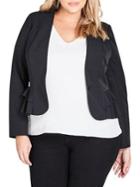 City Chic Plus One Button Frill Jacket