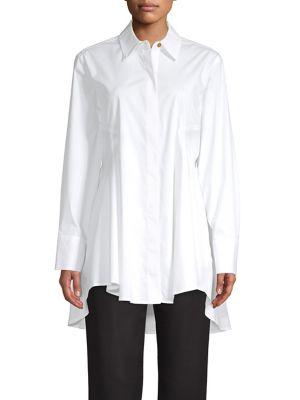Donna Karan High-low Flare Button Shirt