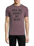 Lucky Brand Ask Me About My Bear Burnout Slogan Tee