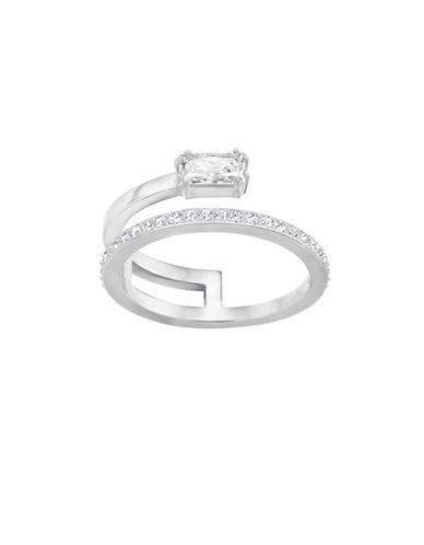 Swarovski Gray Crystal & Rhodium-plated Ring