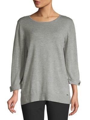 Calvin Klein Heathered Toggle-cuff Top