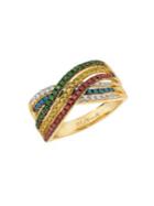 Levian Exotics Multi-colored Diamonds And 14k Honey Gold Ring
