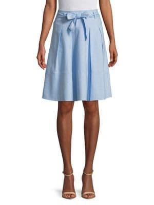 Imnyc Isaac Mizrahi Tie-waist Pleated Skirt