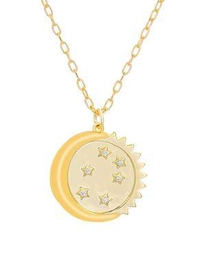 Lord & Taylor Crystal Moon, Stars & Sun Charm Necklace