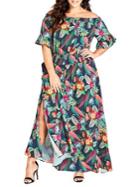 City Chic Plus Jungle Jam Maxi Dress