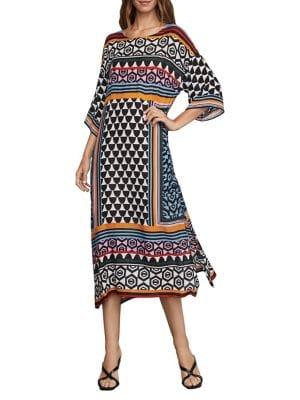 Bcbgmaxazria Mixed Print Midi Tunic Dress