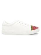 Betsey Johnson Melon Low-top Faux Leather Sneakers