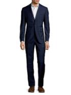 Black Brown Plaid 2-piece Wool Suit