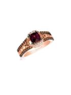 Le Vian 14k Strawberry Gold, Raspberry Rhodolite, Vanilla Diamonds & Chocolate Diamonds Ring