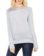 Two By Vince Camuto Stripe Cuff French Terry Sweatshirt