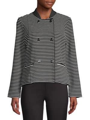 Imnyc Isaac Mizrahi Striped Double-breasted Jacket